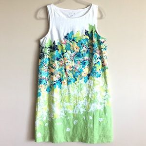 J JILL Love Linen A-Line Shift Dress Tropical